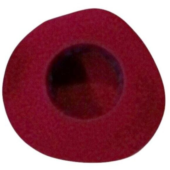 Woman's Burgundy Wide Brim Floppy Felt Hat with Black Band - Picture 3 of 4